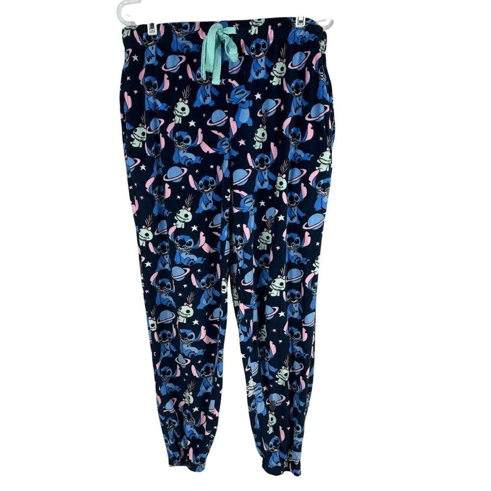 Disney Stitch Womens Sleepwear Pants Size Medium 8-10 Dark Navy Polyester